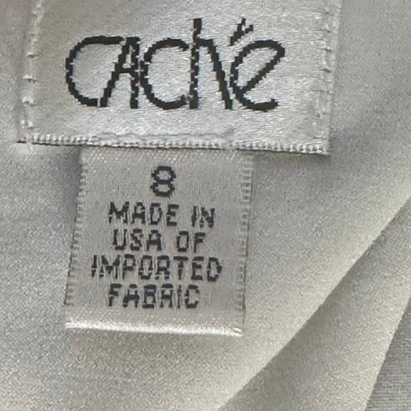 Caché Black & White Floral Print Long Sleeve Mini Dress Women’s 8 Silk Trim - Picture 4 of 5